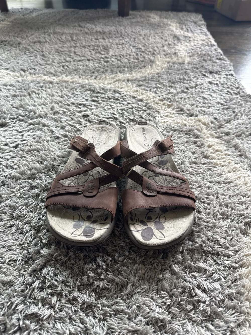 Merrell Terran Lattice Leather Strappy Sandals Brown Women's Size 8